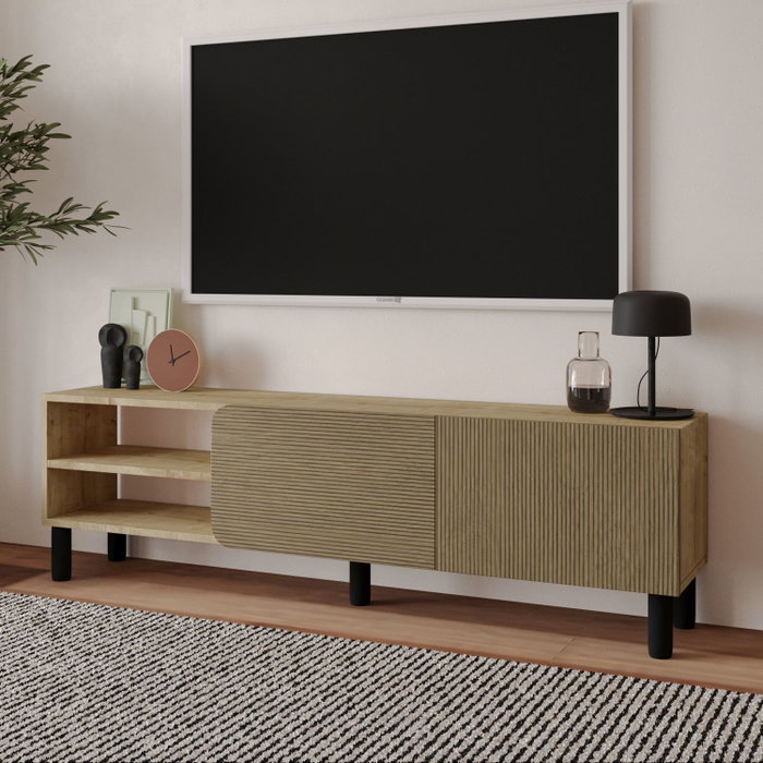 Hanah Home Soporte para TV River - Roble cálido y roble zafiro